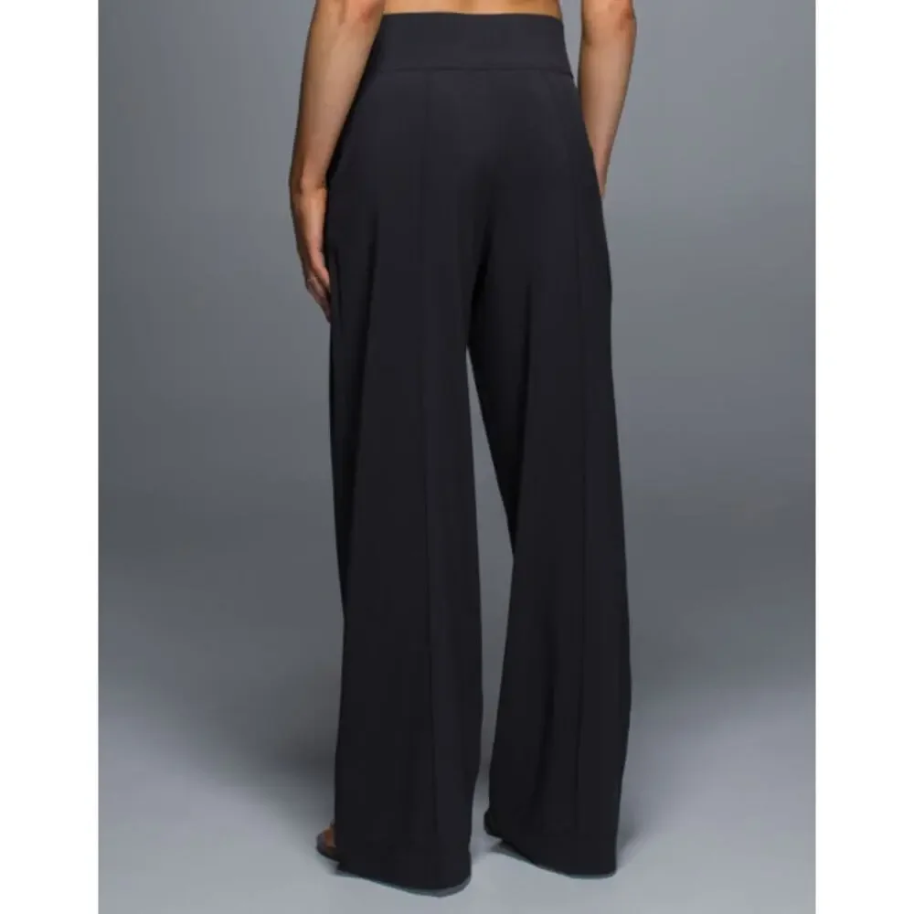 Lululemon Pants Womens 4 Noir Wide Leg Tie Waist Black Office Casual Business